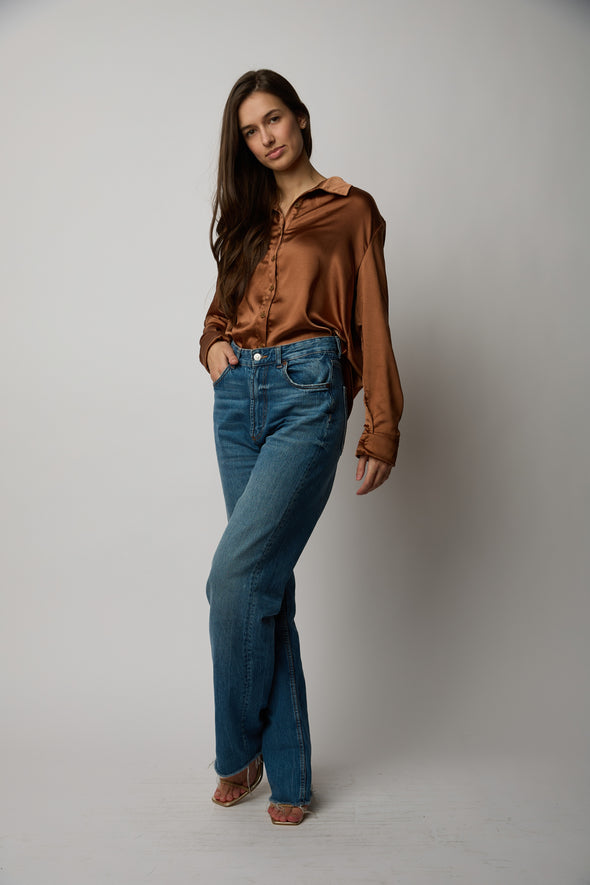 The Fearless Silk Blouse - Chestnut
