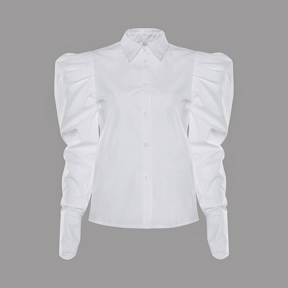 Puff Sleeve Blouse in White