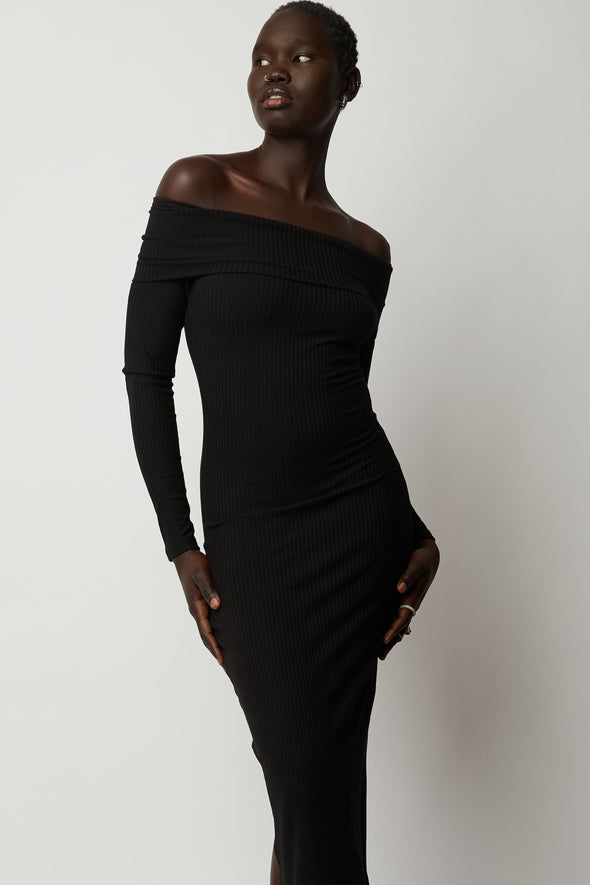 The Fierce Fold Over Bodycon - Black