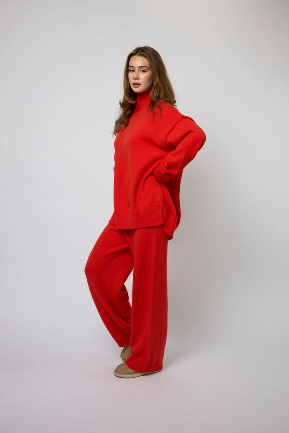 The Sweater Set Top - Poppy Red