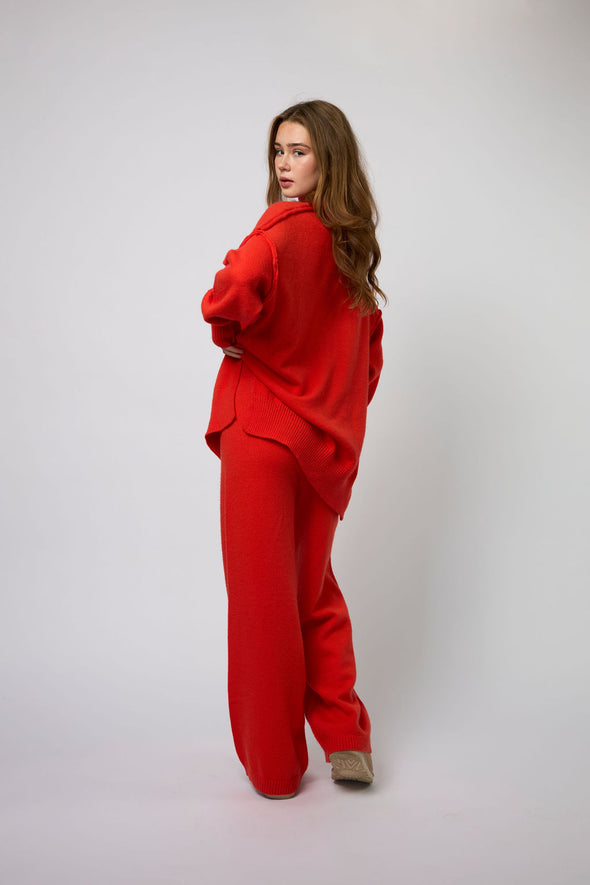 The Sweater Set Top - Poppy Red