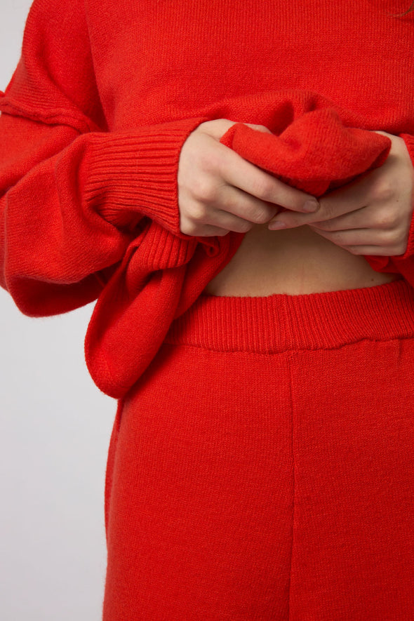 The Sweater Set Top - Poppy Red