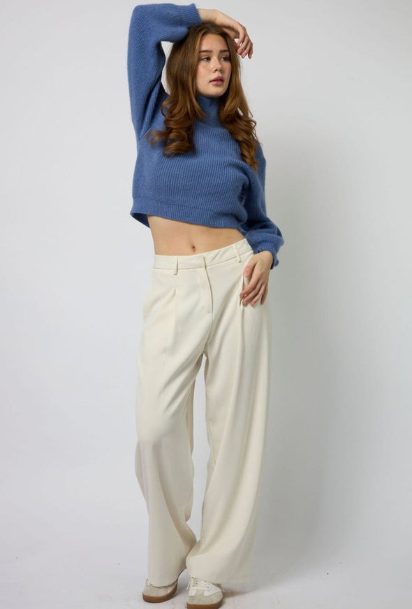 The Odette Pleated Pant - White