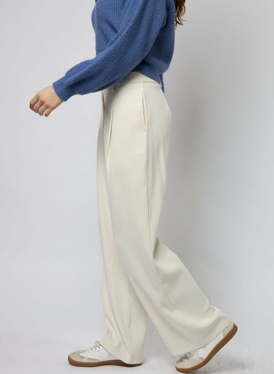 The Odette Pleated Pant - White