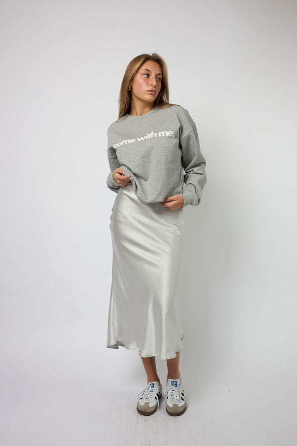 Come With Me Cozy Cloud Sweatshirt - Grey