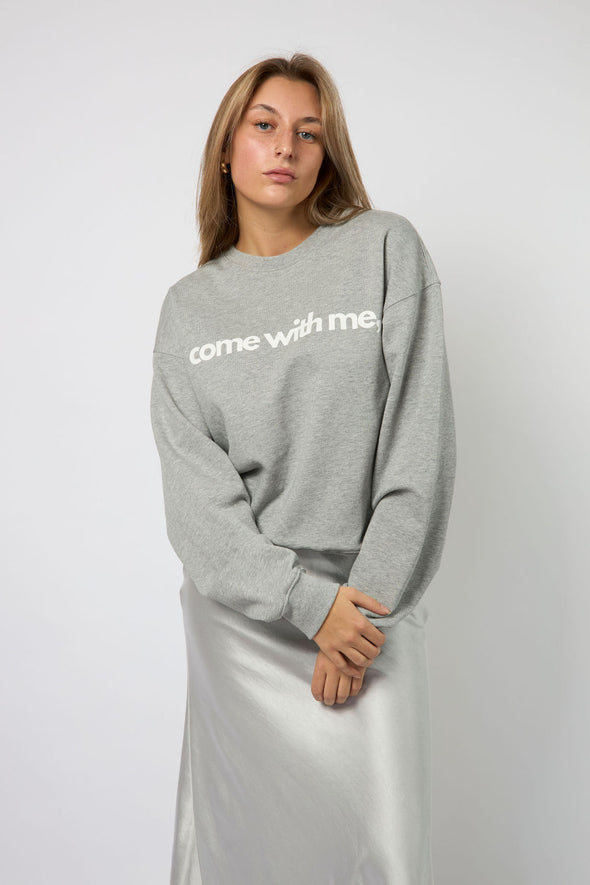 Come With Me Cozy Cloud Sweatshirt - Grey