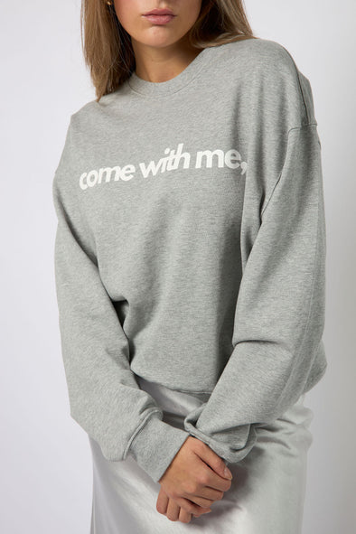 Come With Me Cozy Cloud Sweatshirt - Grey