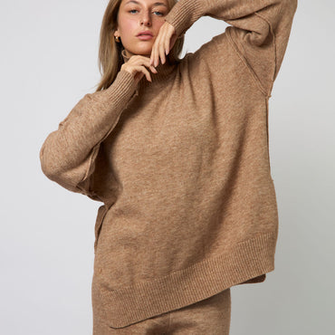 The Sweater Set Top - Mocha