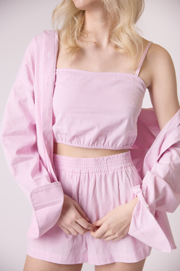 The Everyday Mini Top - Pink Pinstripe
