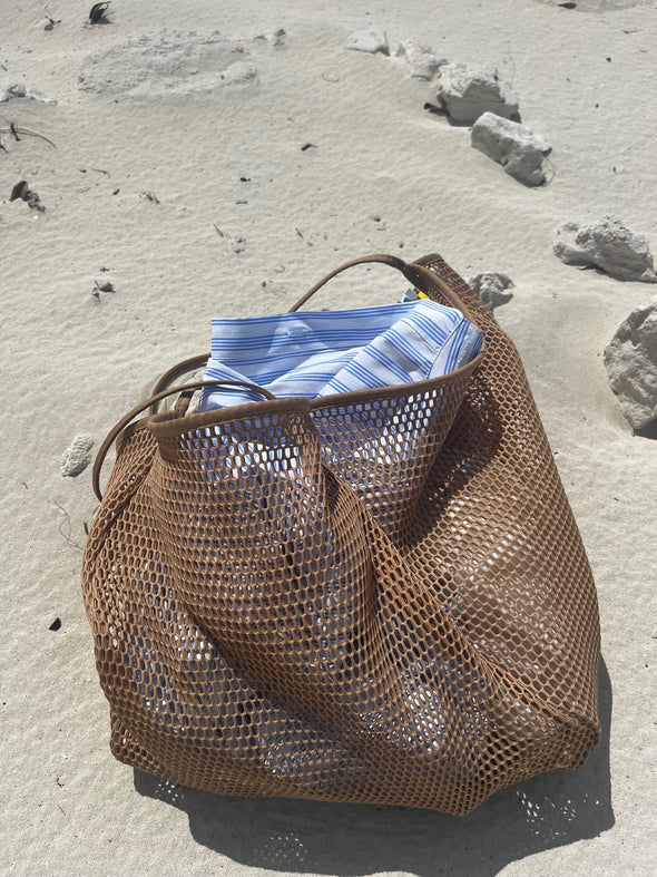 Mesh Tote Bag - Sandy Brown