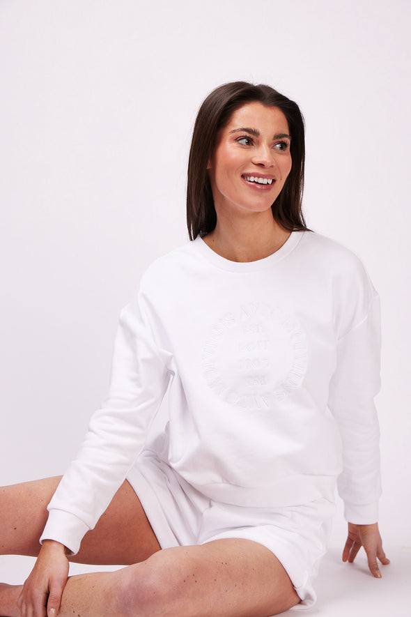 The Lakeside Crew Sweater - White