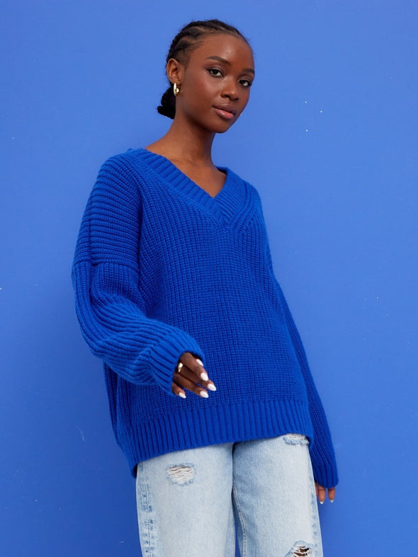 V-Neck Knit Sweater - Multiple Colors
