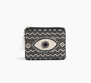 Evil Eye Embellished Coin Purse - Midnight