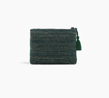 Evil Eye Embellished Coin Purse - Evergreen