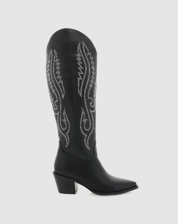Darius Vegan Leather Boot in Black