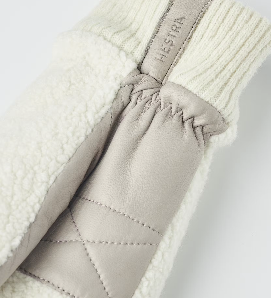 Emilia Mittens - Off White and Natural Grey