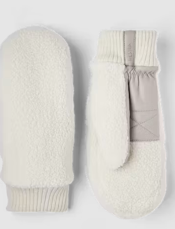 Emilia Mittens - Off White and Natural Grey