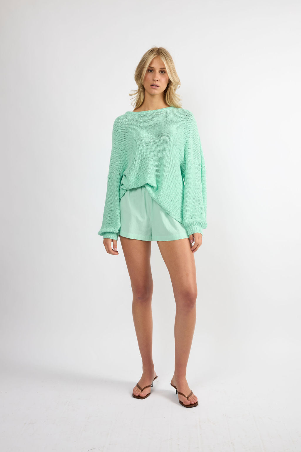 Light Summer Sweater Aqua | viens avec moi – Viens Avec Moi