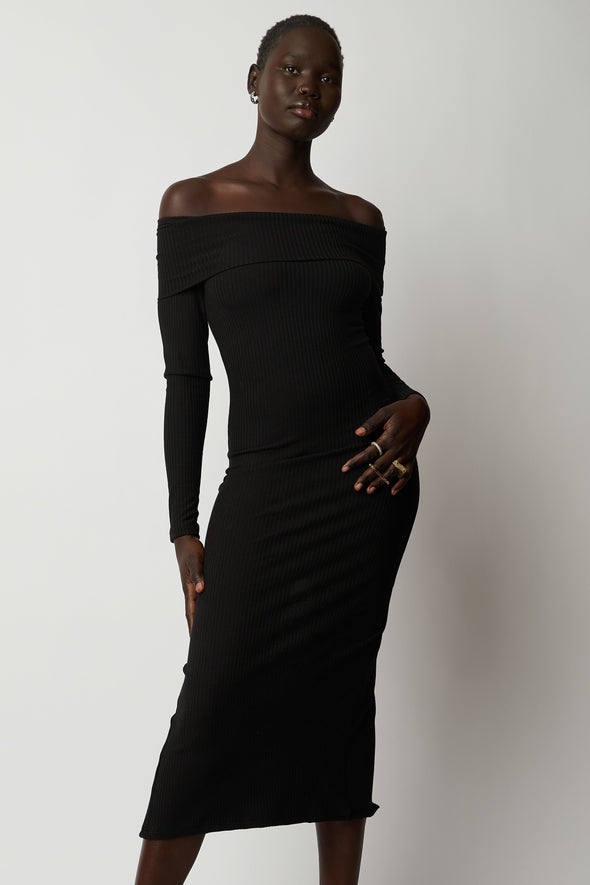 The Fierce Fold Over Bodycon - Black