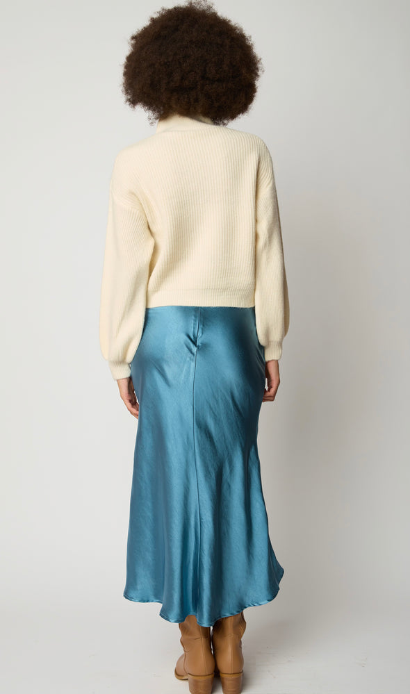 She Pretty Silk Skirt - Aqua