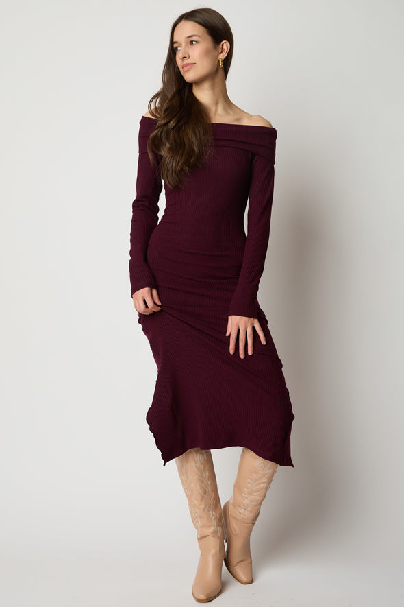 The Fierce Fold Over Bodycon - Wine