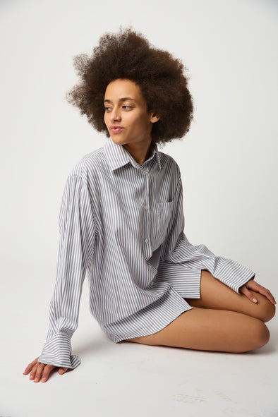 Le Stripe Button Up - Neutral