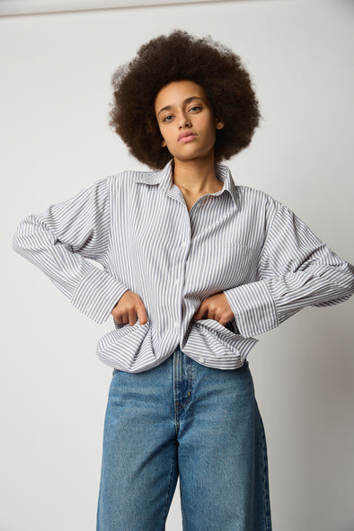 Le Stripe Button Up - Neutral