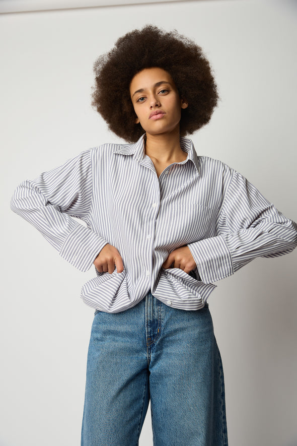 Le Stripe Button Up - Neutral