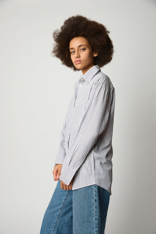 Le Stripe Button Up - Neutral