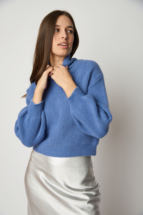 Le Crop Knit - Soft Blue