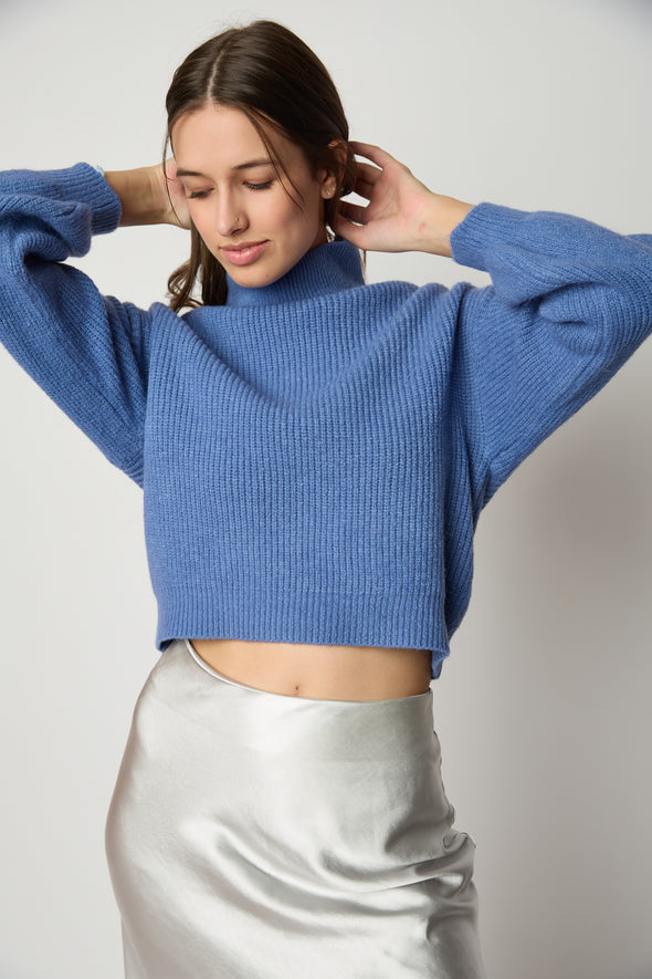 Le Crop Knit - Soft Blue