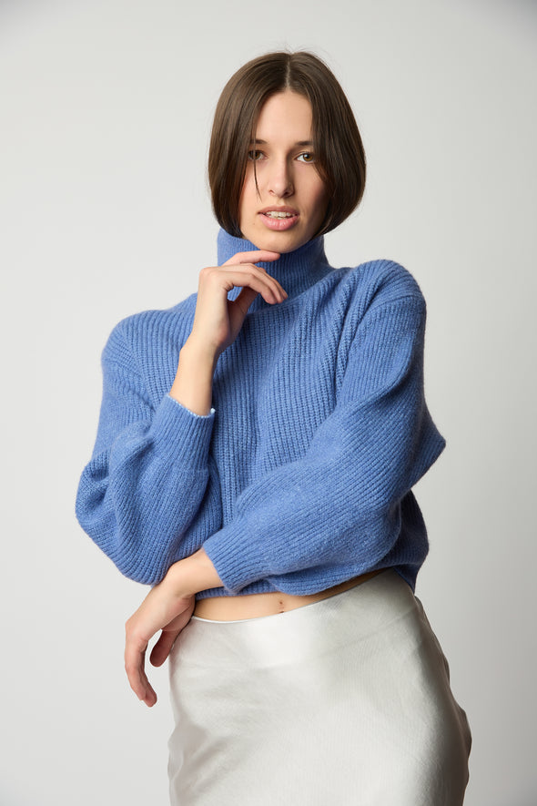 Le Crop Knit - Soft Blue