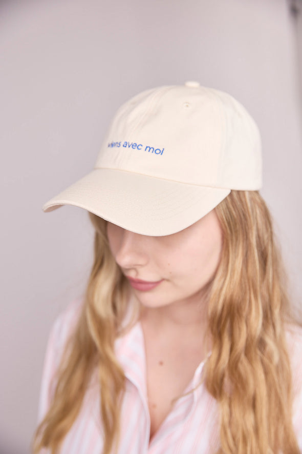 Everyday Hat - Cream & Royale Blue