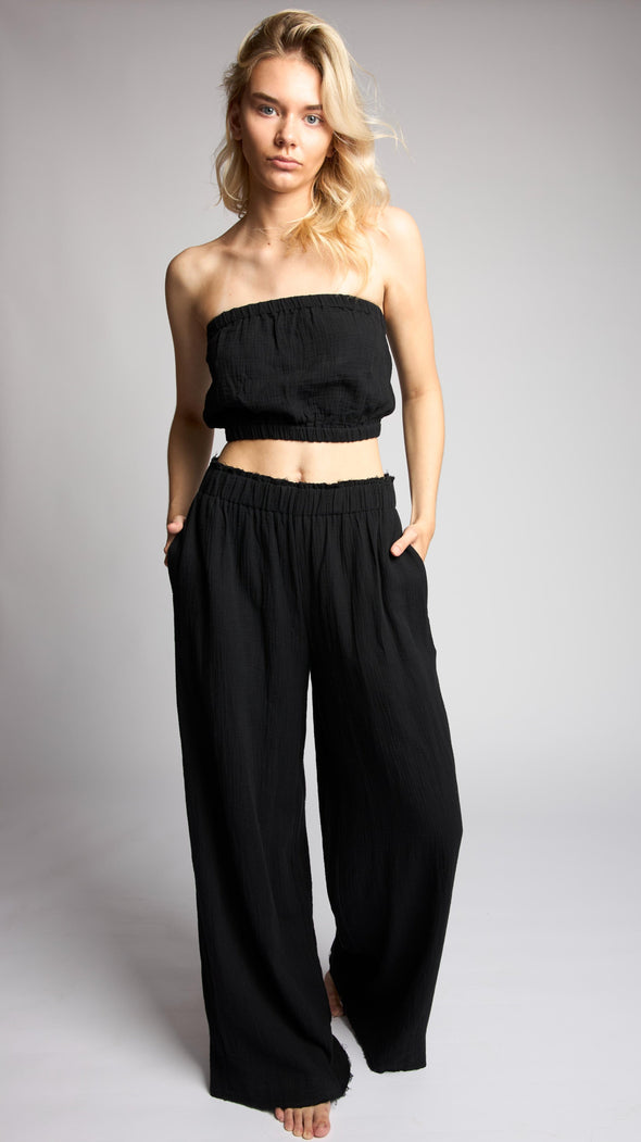 The Crinkle Tube Top - Black