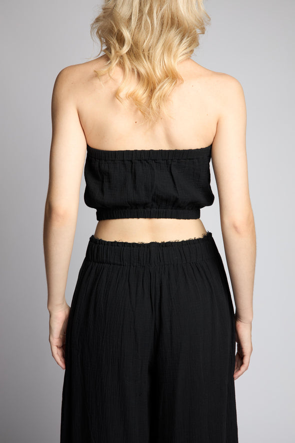 The Crinkle Tube Top - Black