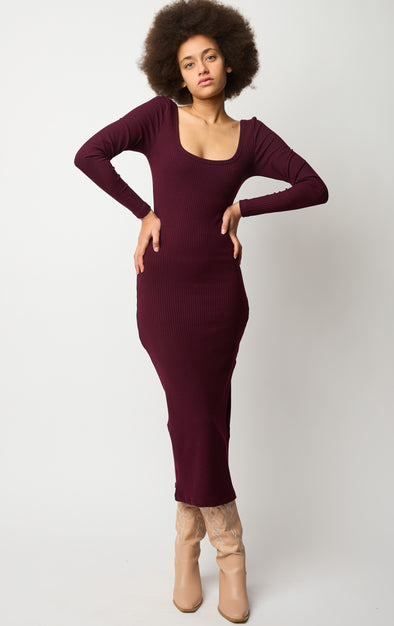 The Flirty Fusion Dress - Wine