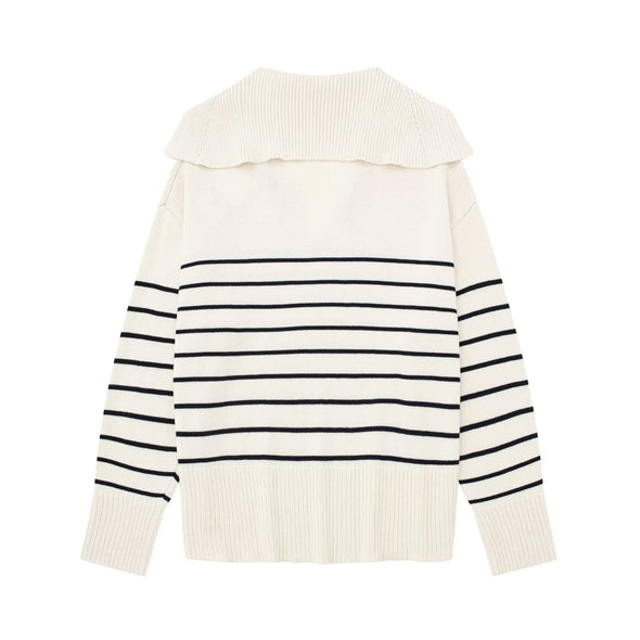 Ribbed Knit Stripped Sweater