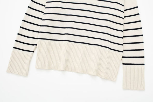 Ribbed Knit Stripped Sweater