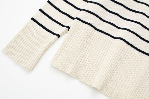 Ribbed Knit Stripped Sweater