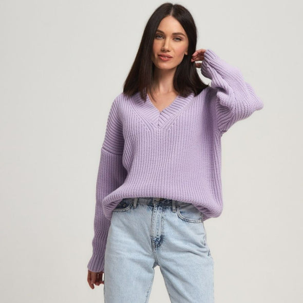 V-Neck Knit Sweater - Multiple Colors