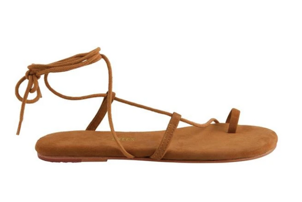 The Jo Lace Up Suede Sandal in Autumn