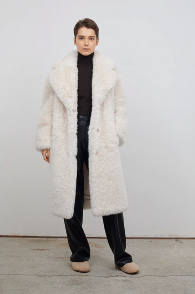 Katie Faux Fur Coat Cream