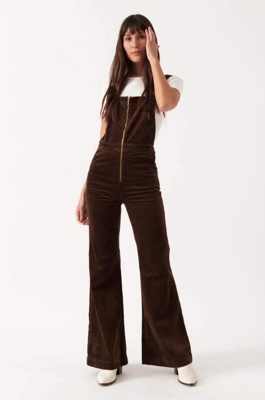 Eastcoast Flare Overall - Brown Cord