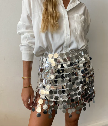 Livin The Party Life - Silver Sequin Mini Skirt – DLSB