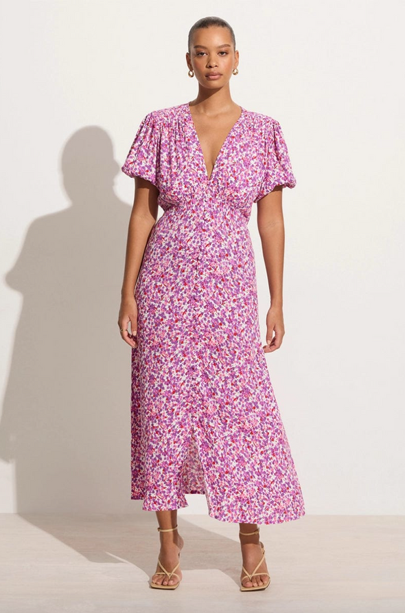 Bellavista Midi Dress - Lou Floral Print Violet