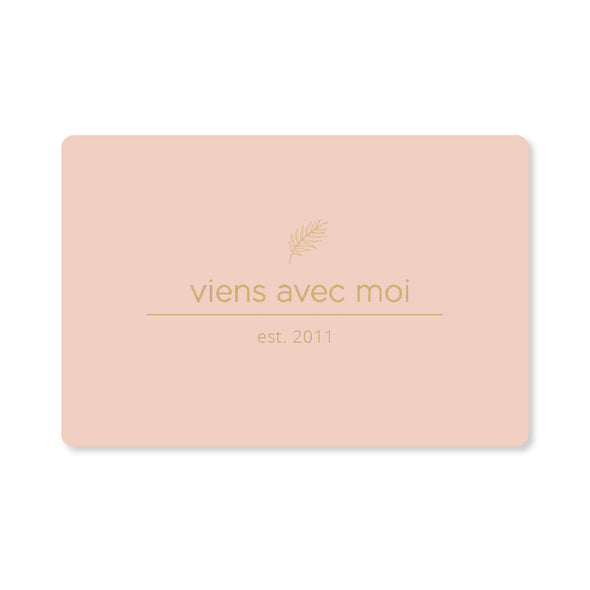 Purchase a gift card for Viens Avec Moi, a Canadian boho clothing boutique store.