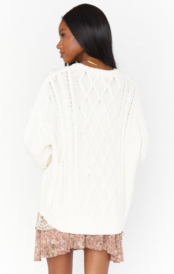 Day to Day Sweater Cream Cable Knit