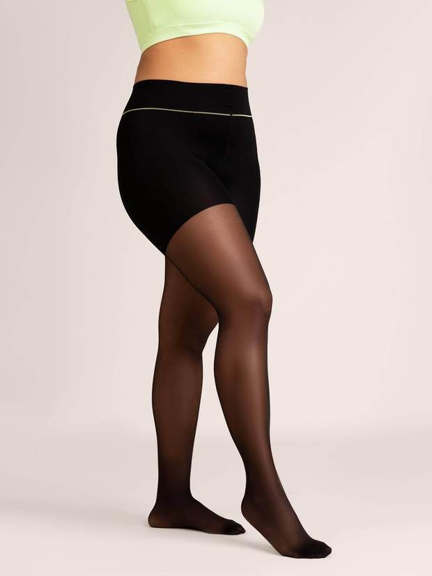 SHAPERMINT Solid Black Opaque Tights with Nylon Vietnam